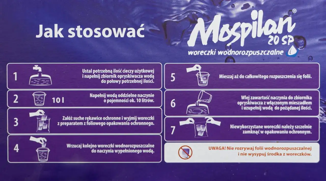 Mospilan 20 SP - dawkowanie, karencja i zasady oprysku